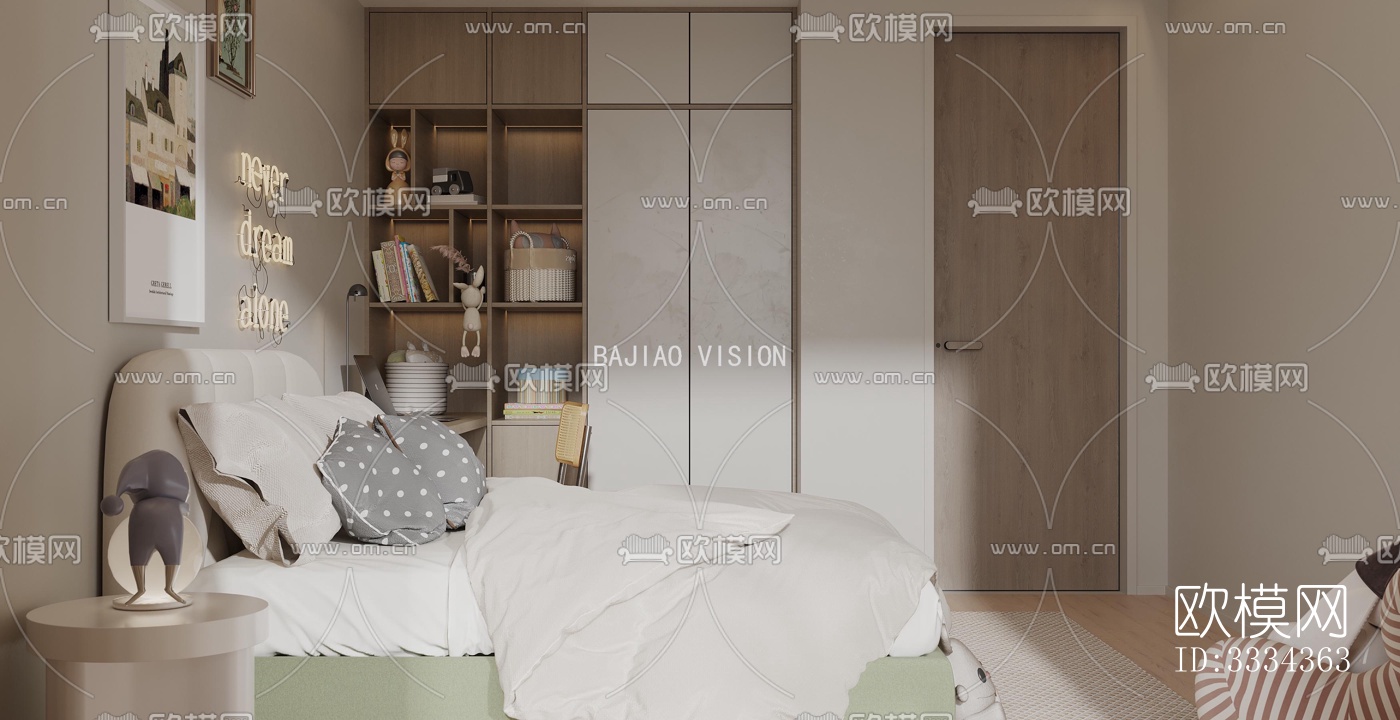 现代卧室效果图下载（渲染图2）