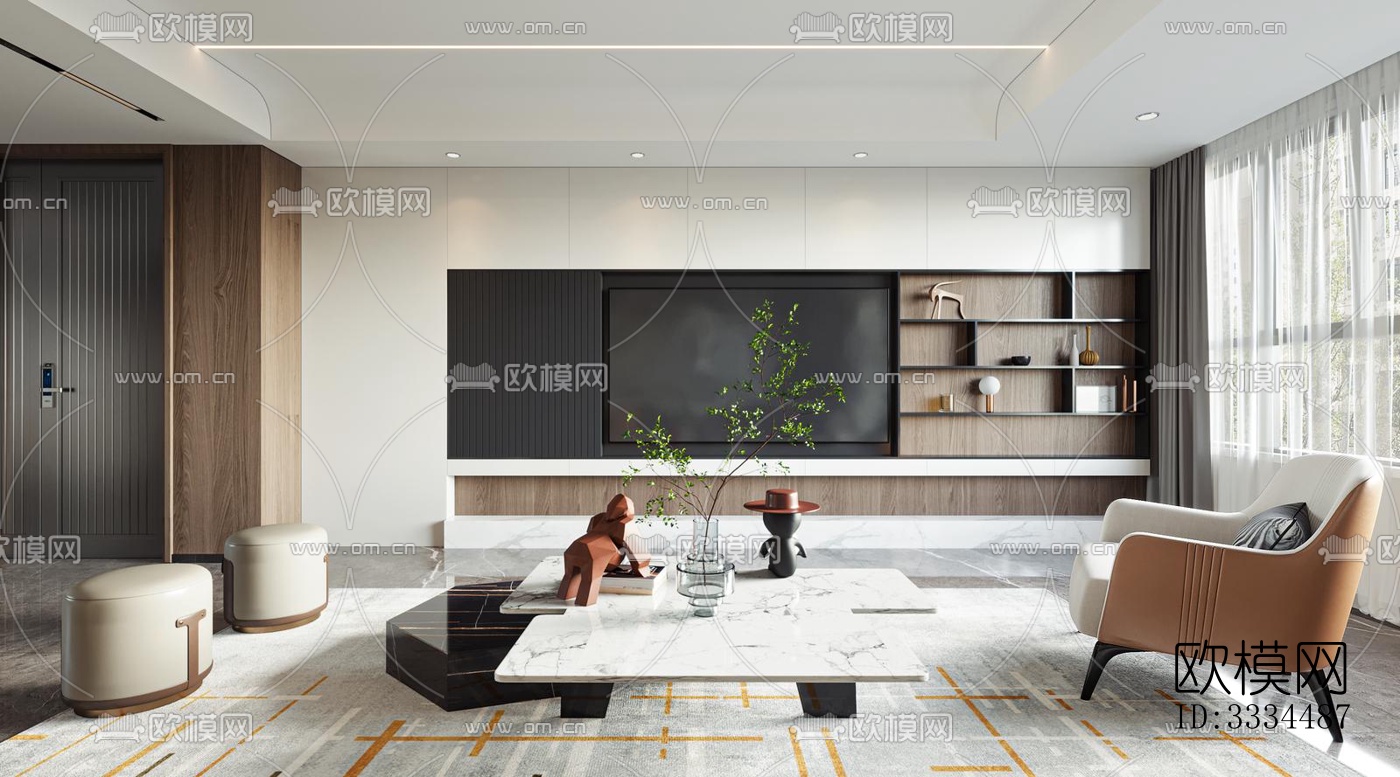 现代客厅效果图下载（渲染图18）