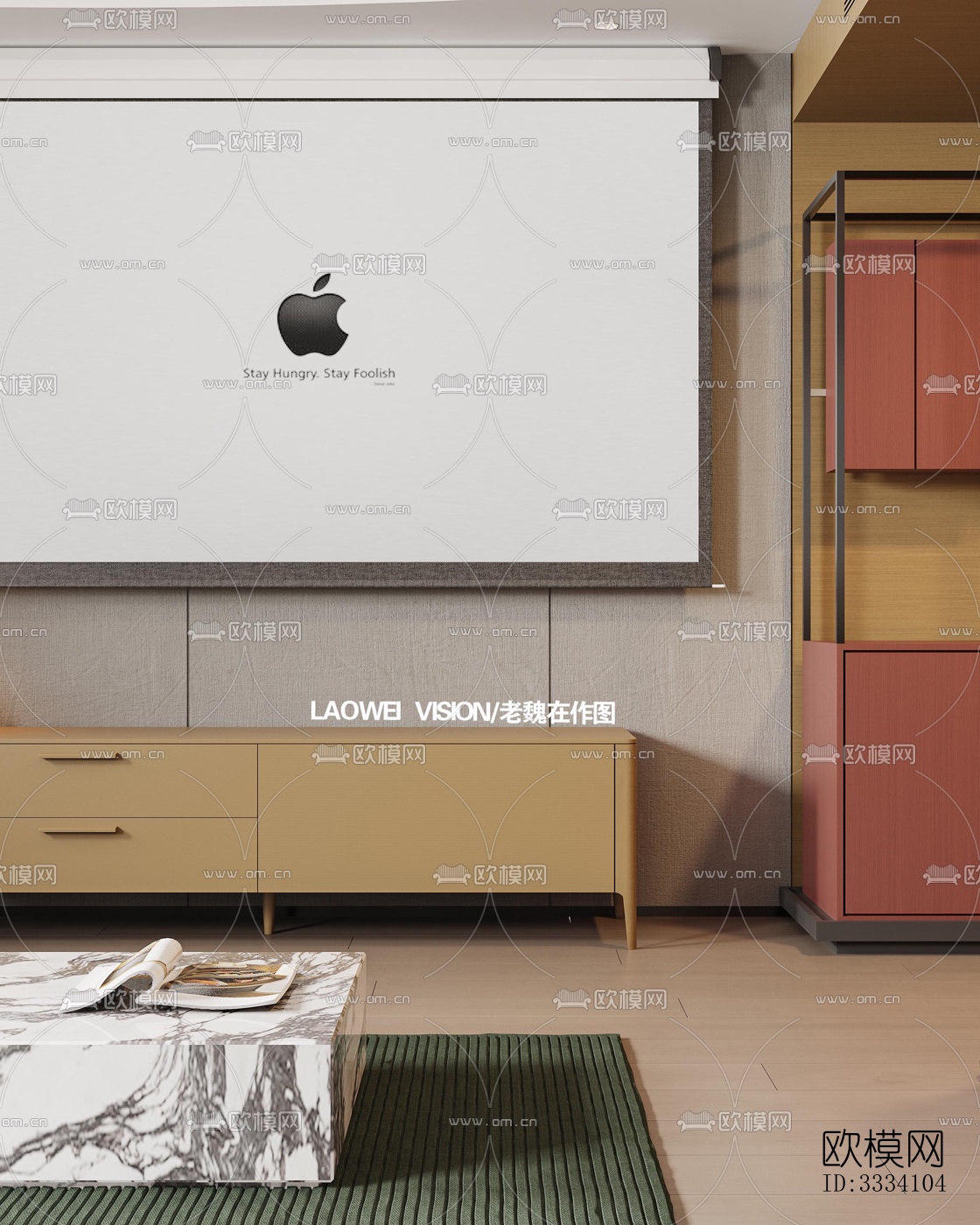 现代卧室效果图下载（渲染图4）