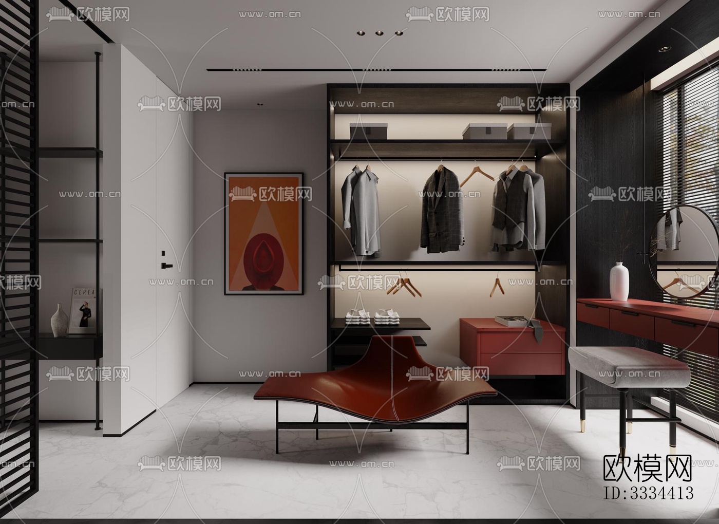 现代卧室效果图下载（渲染图6）