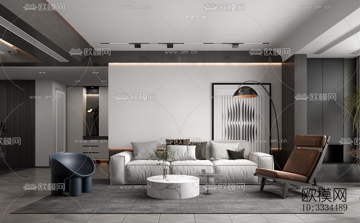 现代客厅效果图下载（渲染图3）