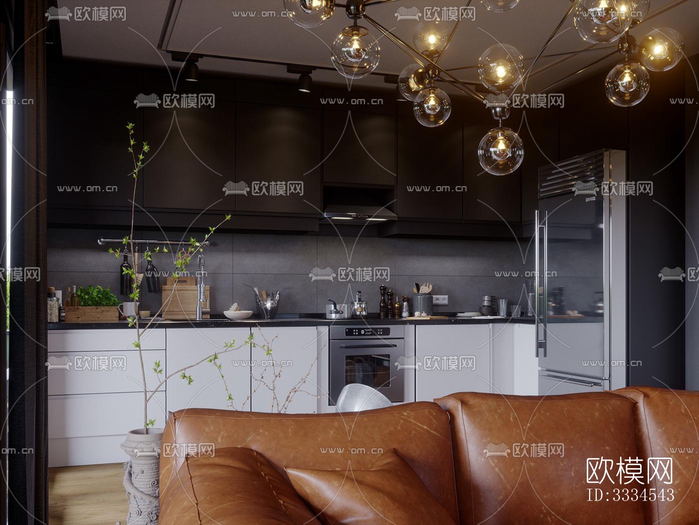 现代客厅效果图下载（渲染图6）