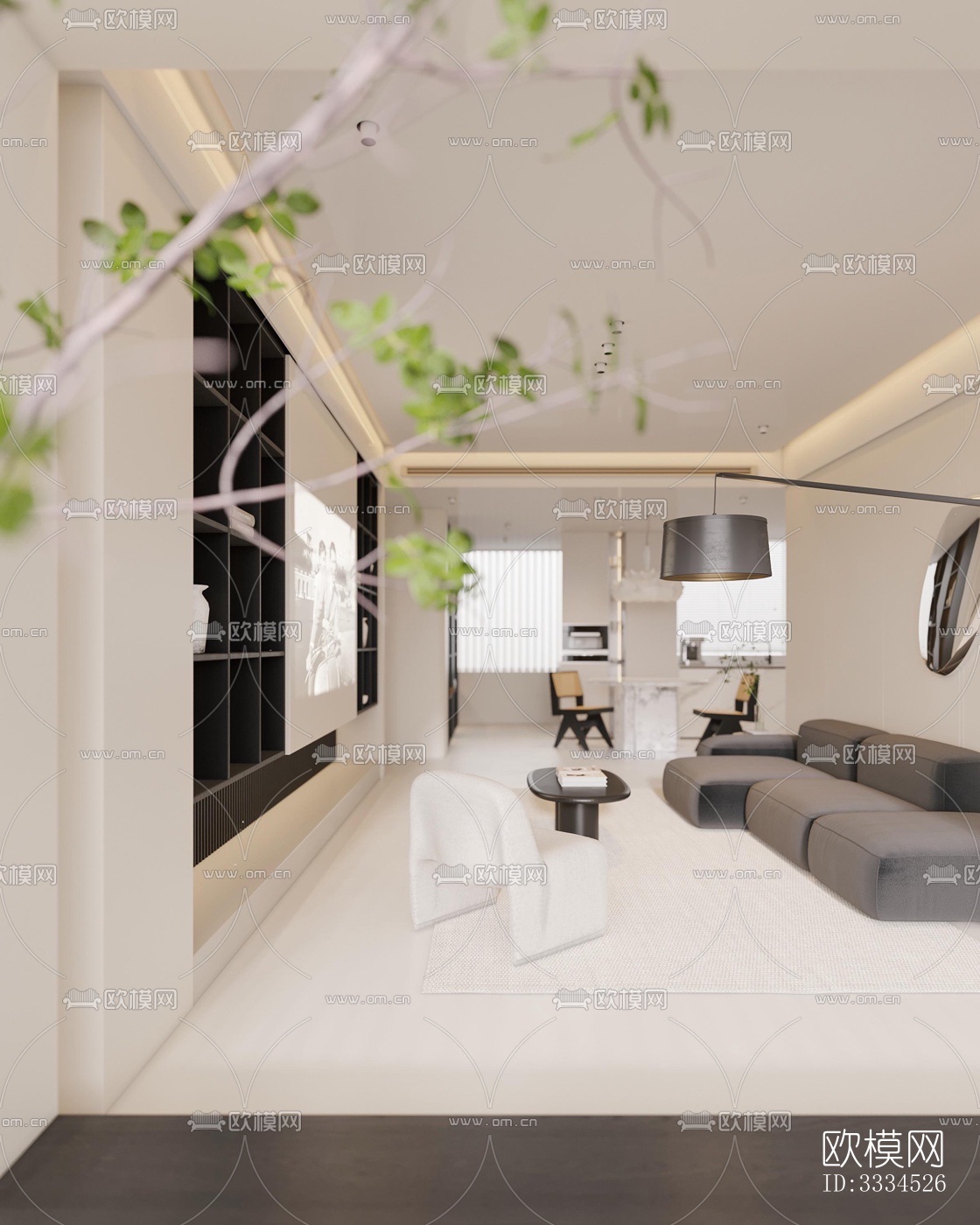 现代客厅效果图下载（渲染图8）