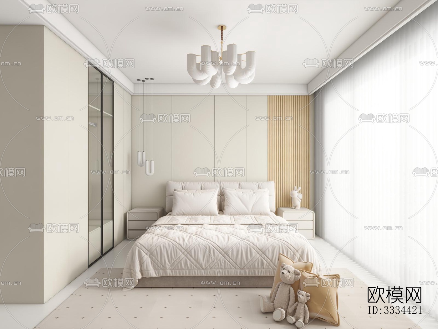 现代卧室效果图下载（渲染图3）