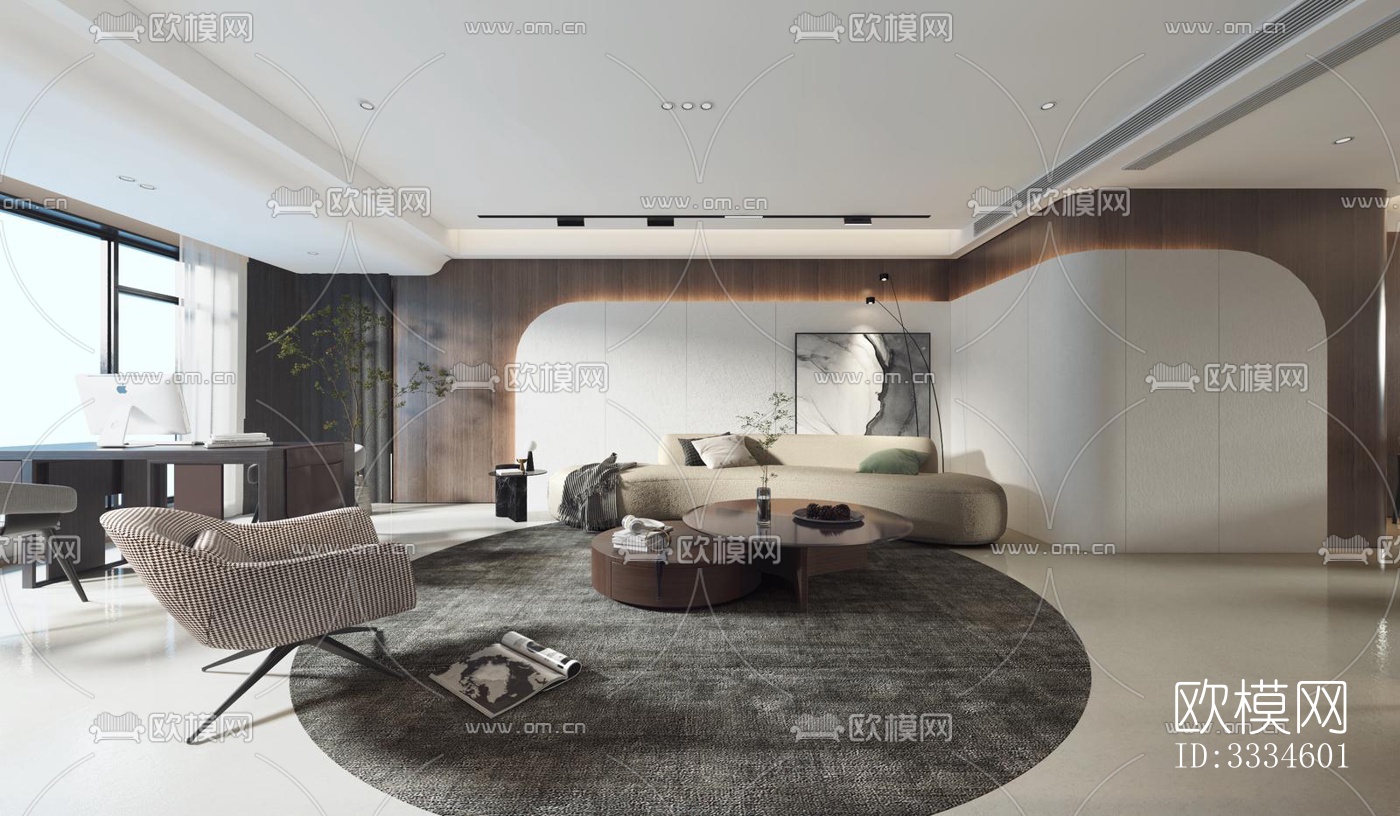 现代客厅效果图下载（渲染图8）