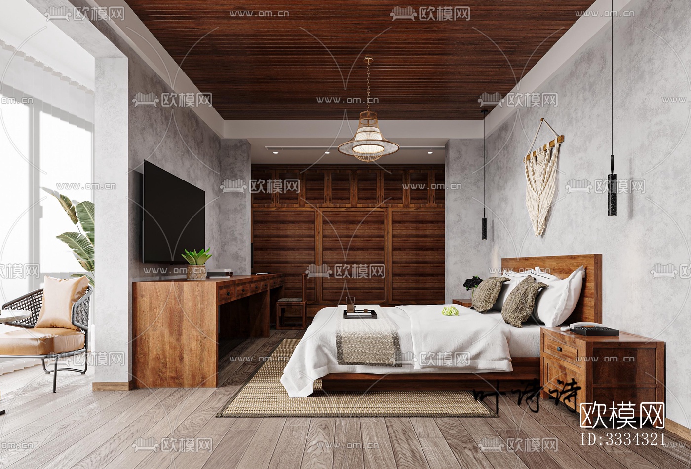 现代卧室效果图下载（渲染图5）