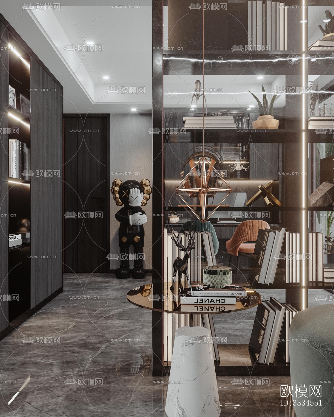 现代客厅效果图下载（渲染图7）