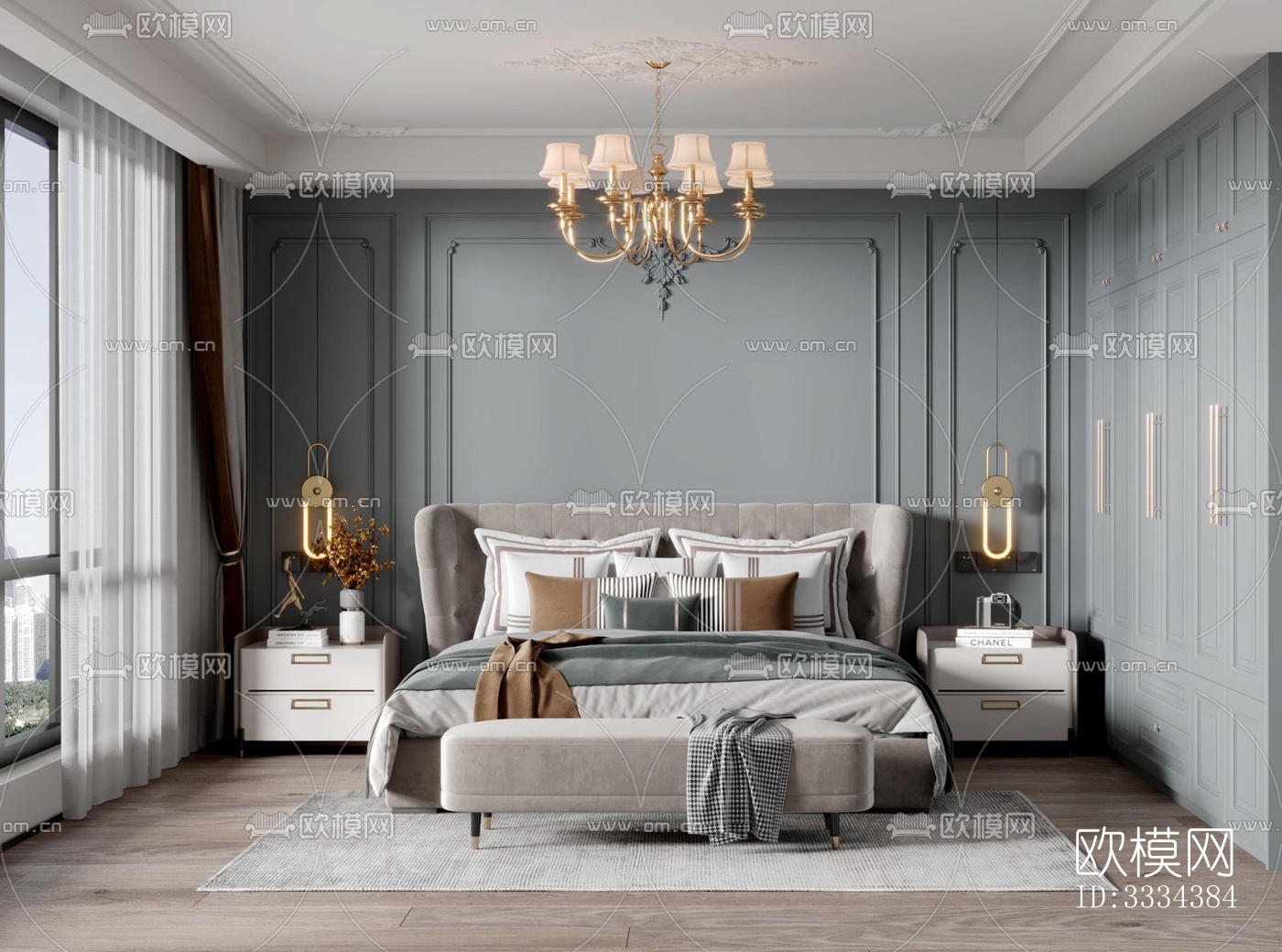 现代卧室效果图下载（渲染图2）