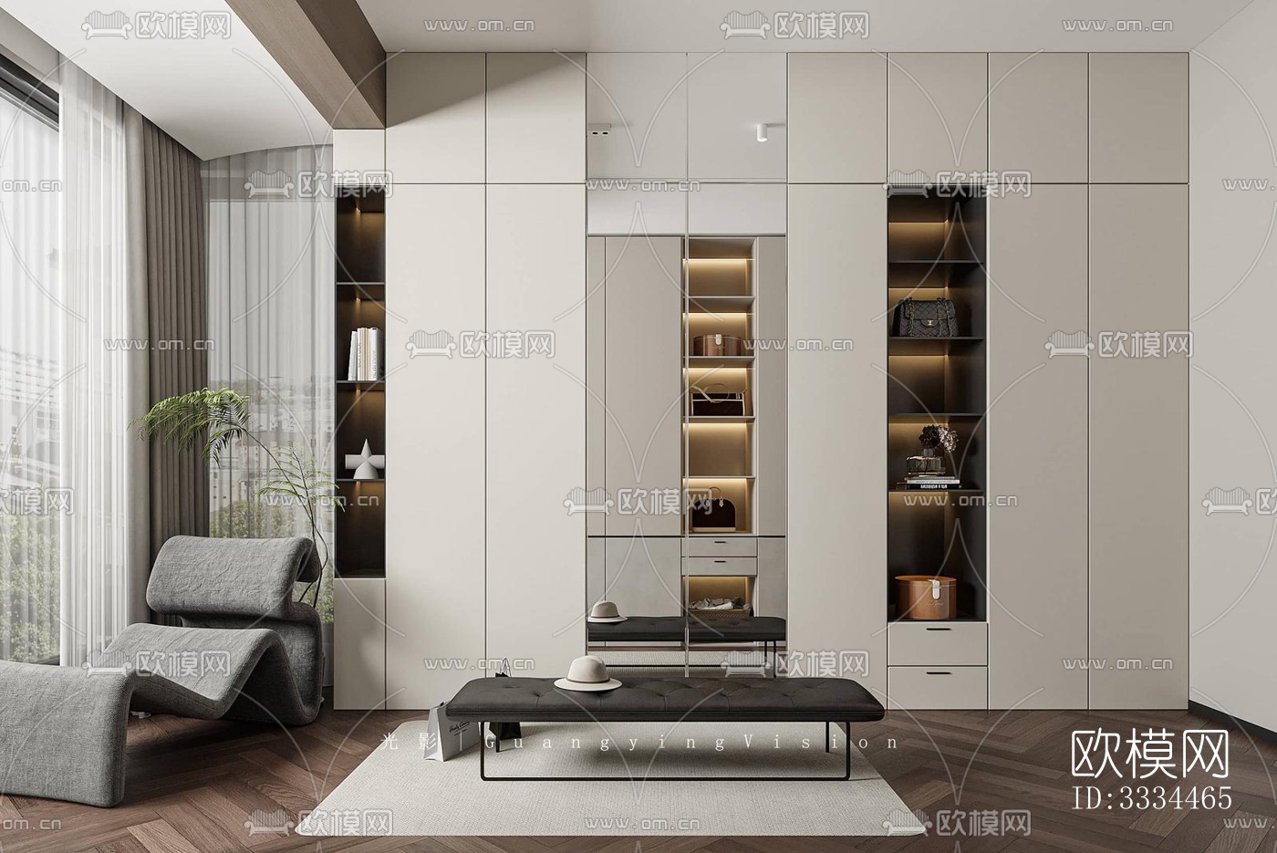 现代卧室效果图下载（渲染图6）