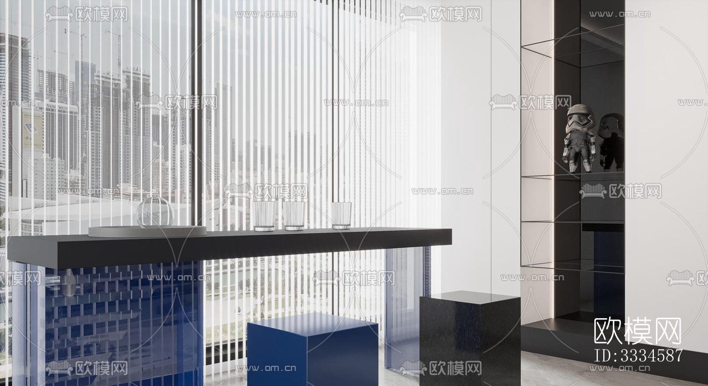 现代客厅效果图下载（渲染图4）