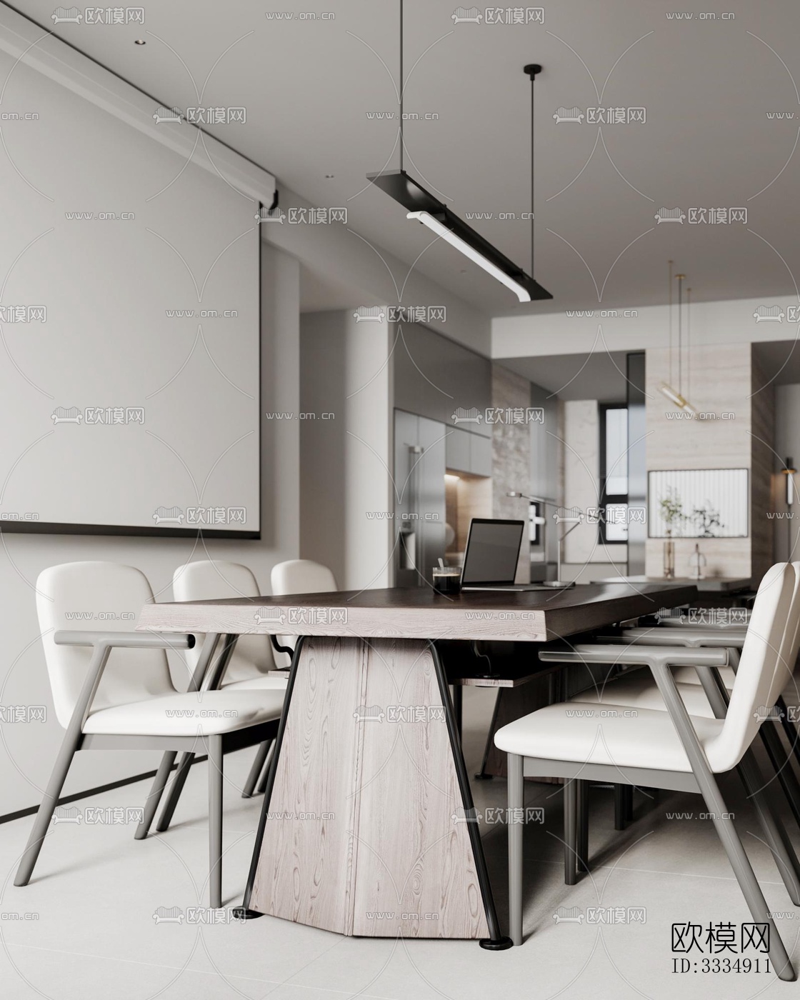 现代餐厅效果图下载（渲染图6）