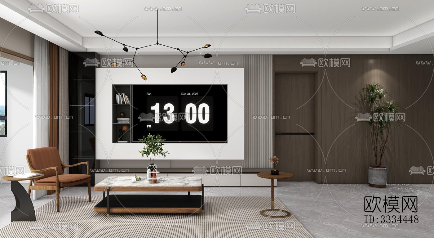 现代卧室效果图下载（渲染图5）