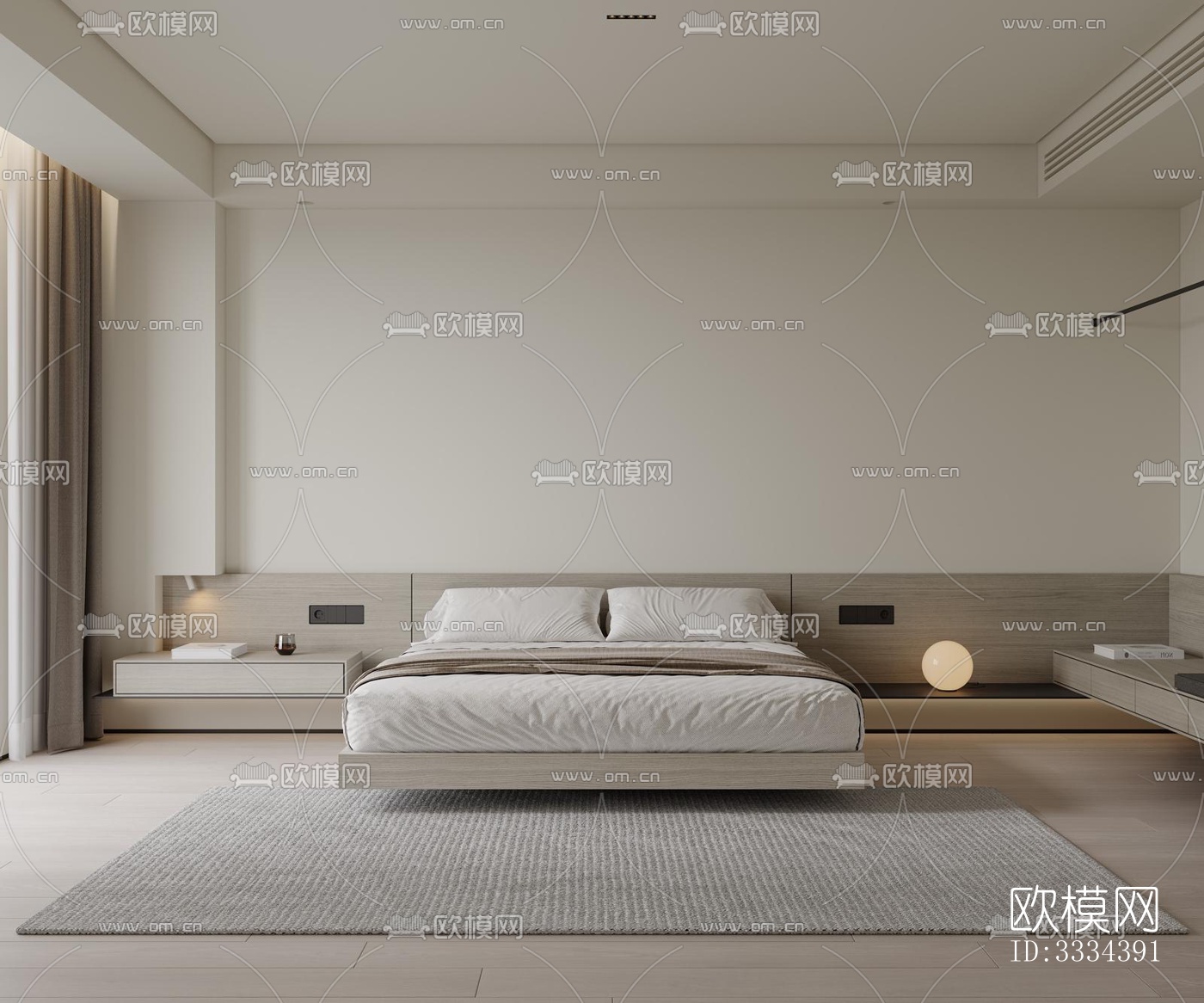 现代卧室效果图下载（渲染图7）