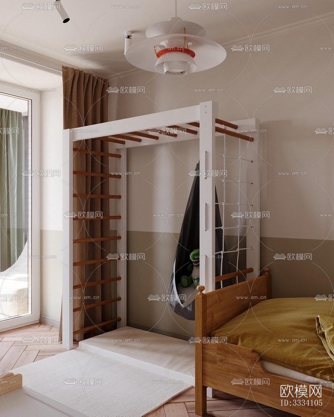 现代卧室效果图下载（渲染图3）