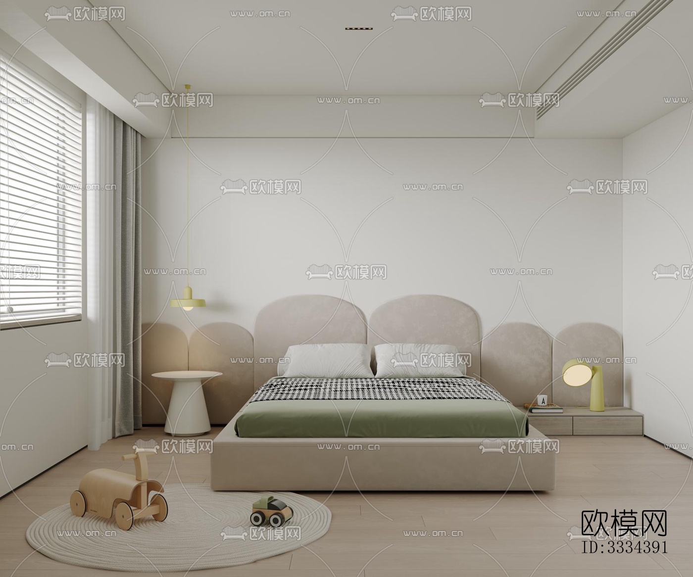 现代卧室效果图下载（渲染图6）