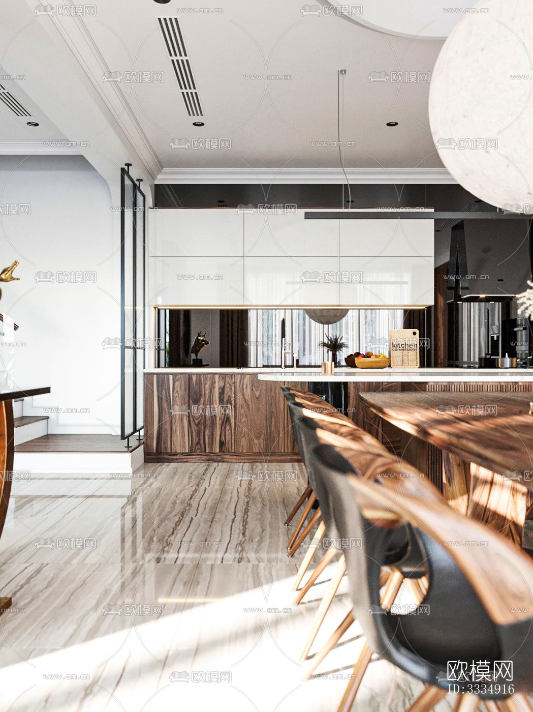 现代餐厅效果图下载（渲染图7）