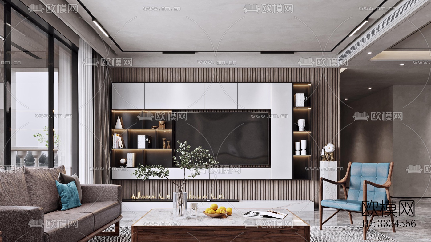 现代客厅效果图下载（渲染图7）