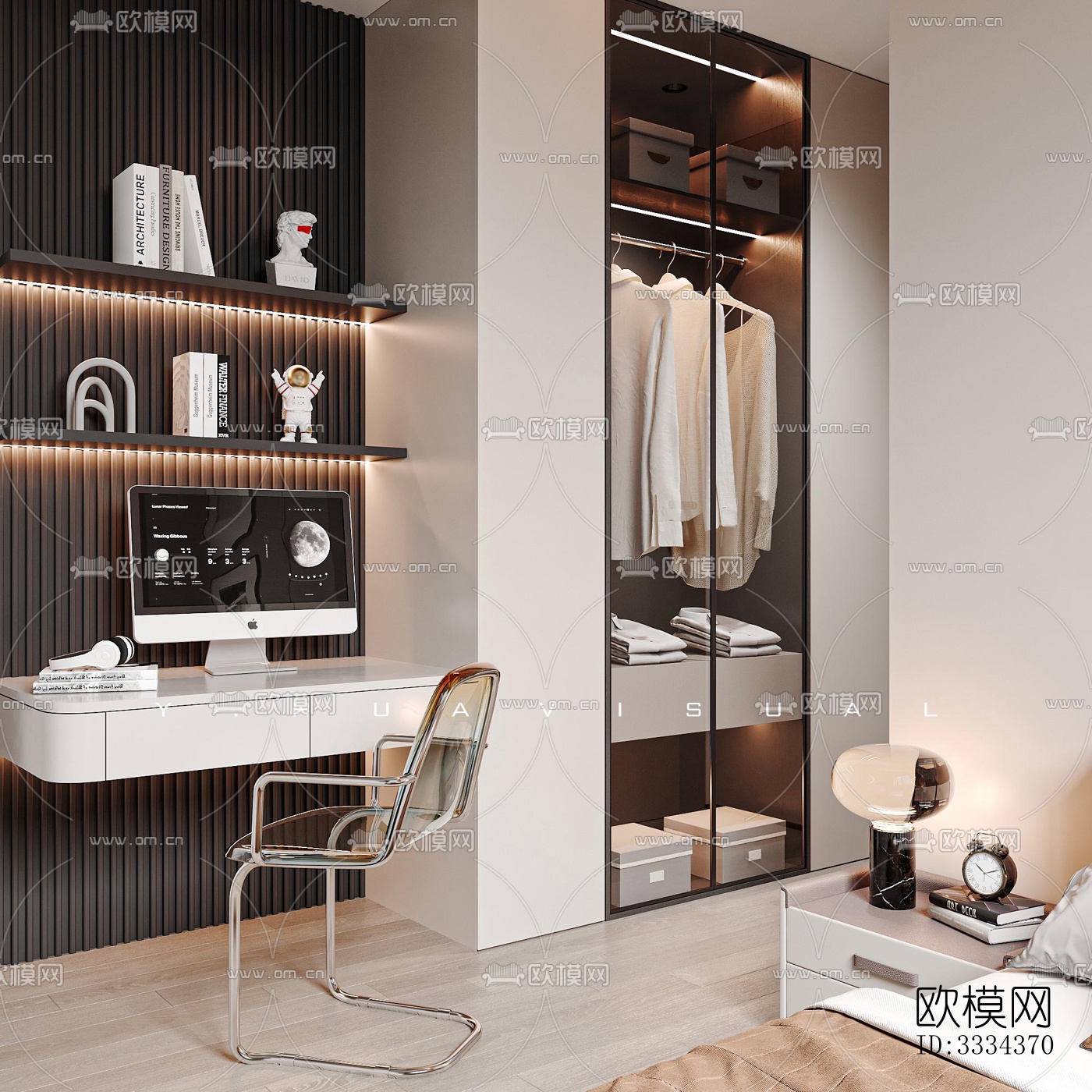 现代卧室效果图下载（渲染图2）