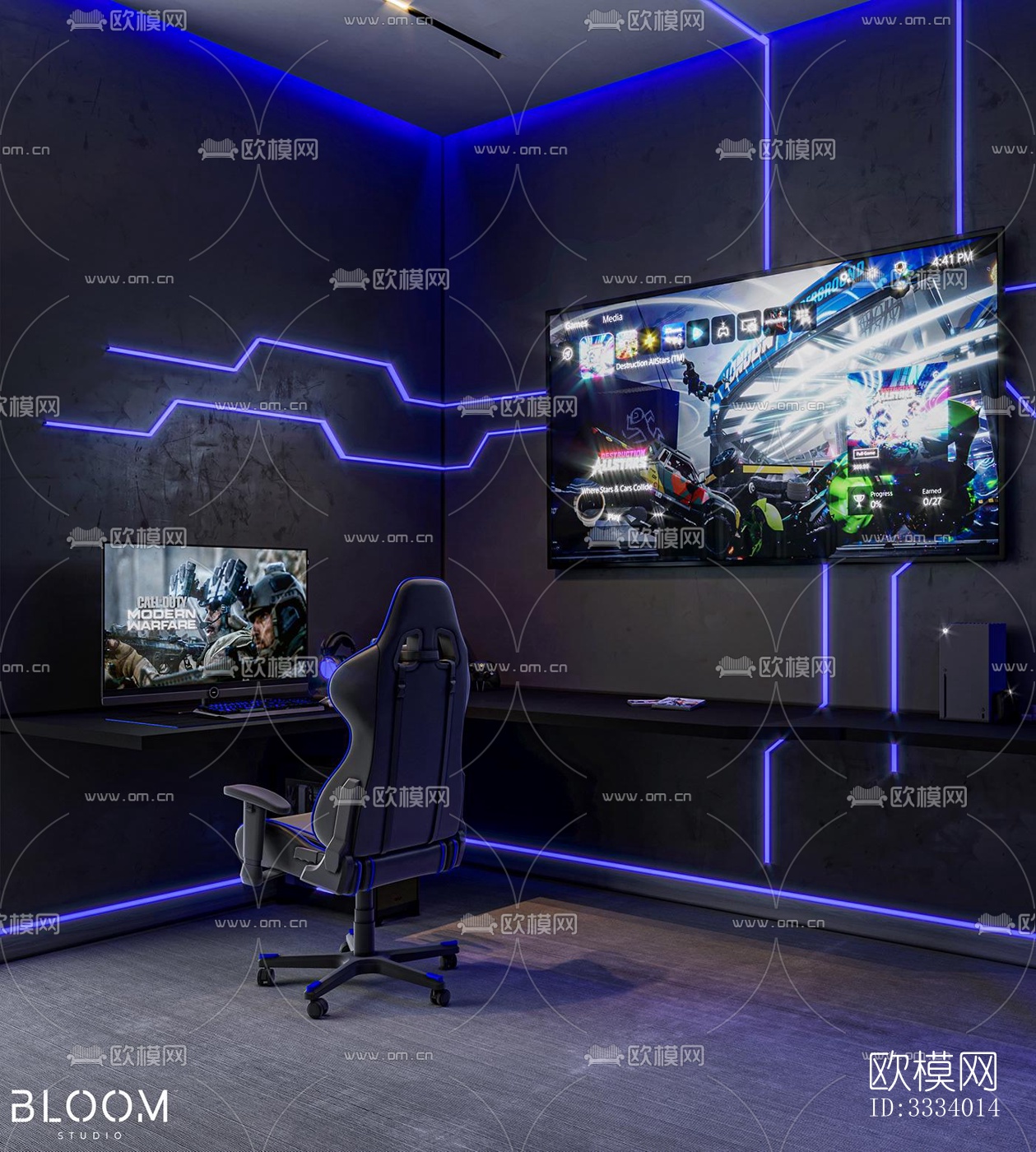 现代卧室效果图下载（渲染图7）