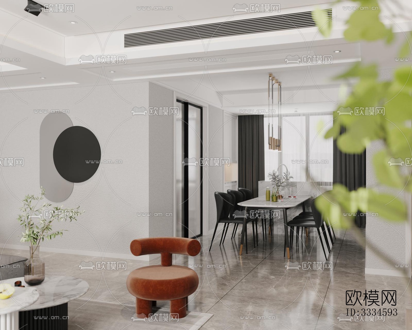 现代客厅效果图下载（渲染图1）