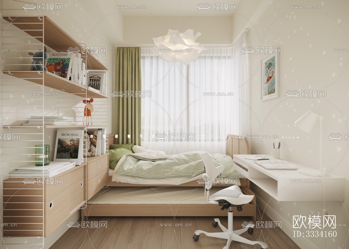 现代卧室效果图下载（渲染图10）