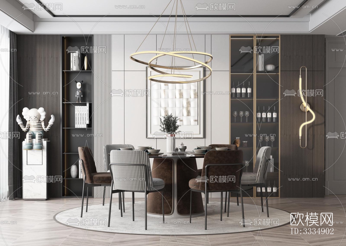现代餐厅效果图下载（渲染图4）