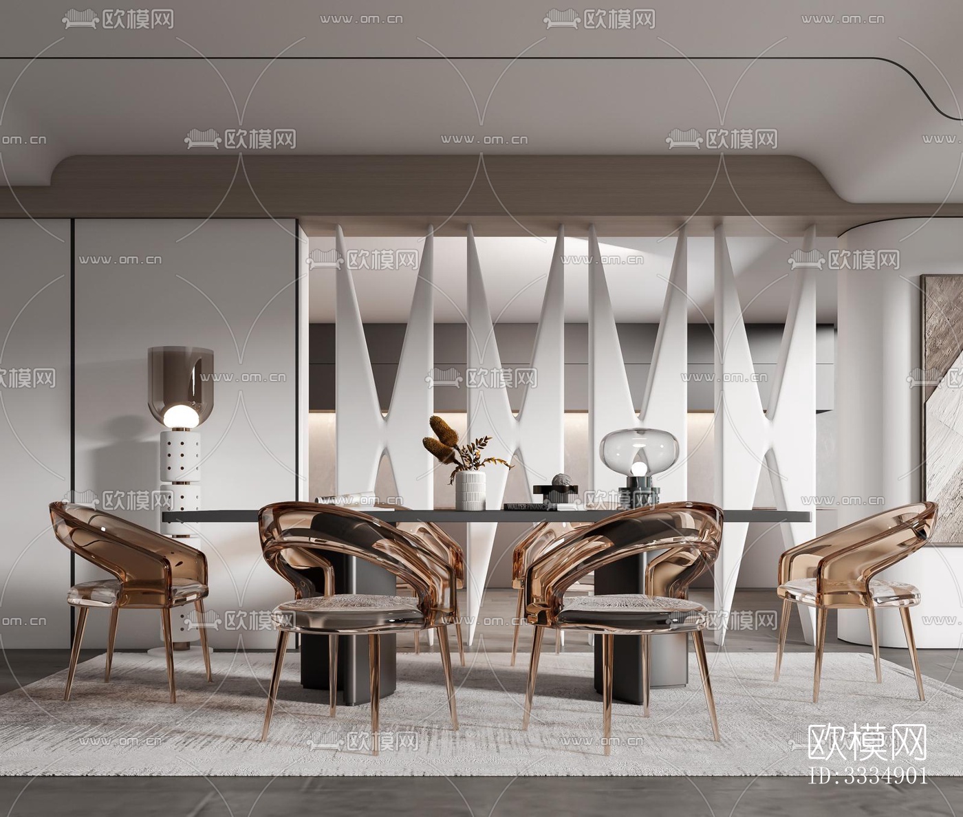 现代餐厅效果图下载（渲染图2）
