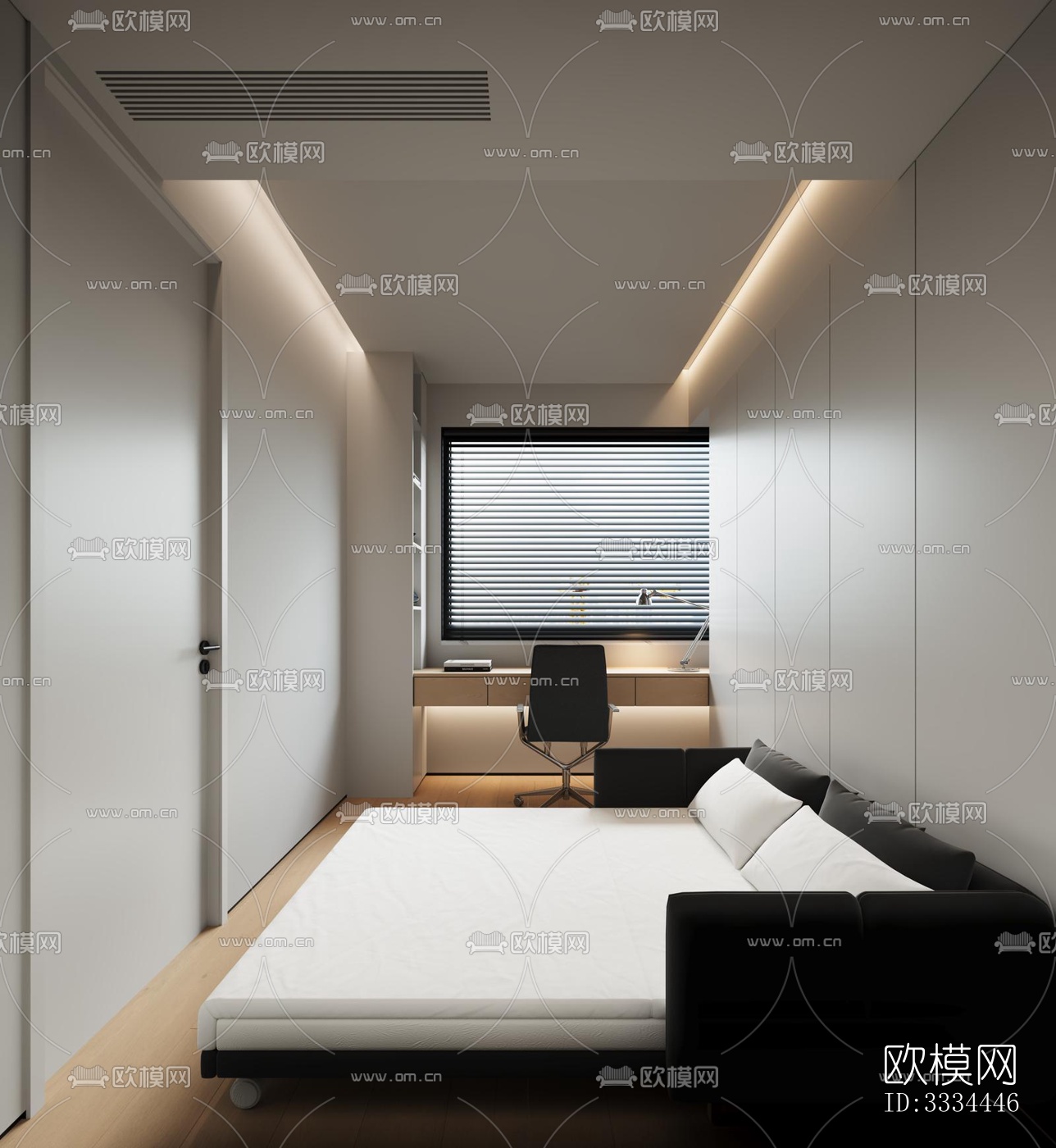 现代卧室效果图下载（渲染图2）