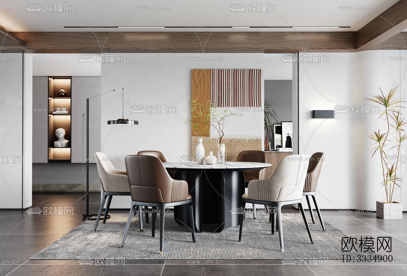 现代餐厅效果图下载（渲染图2）