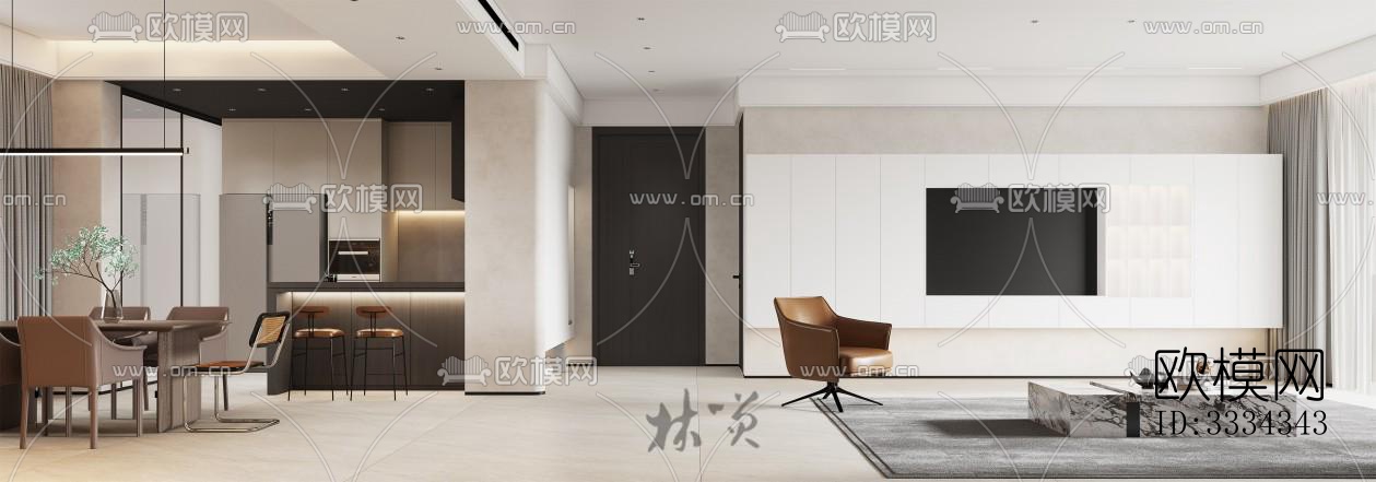 现代卧室效果图下载（渲染图1）