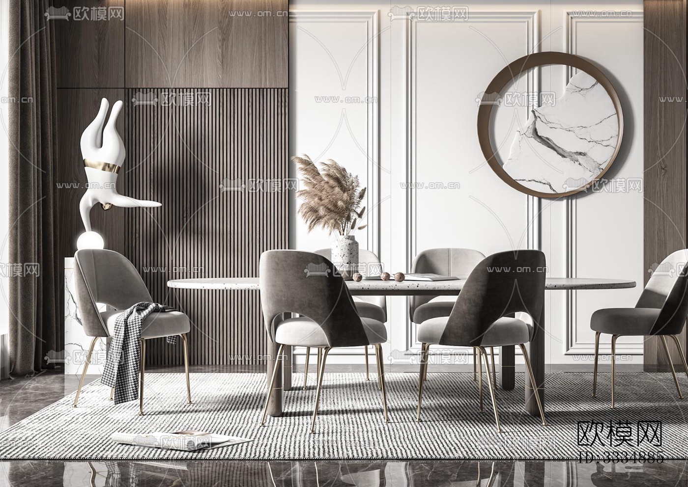 现代餐厅效果图下载（渲染图5）