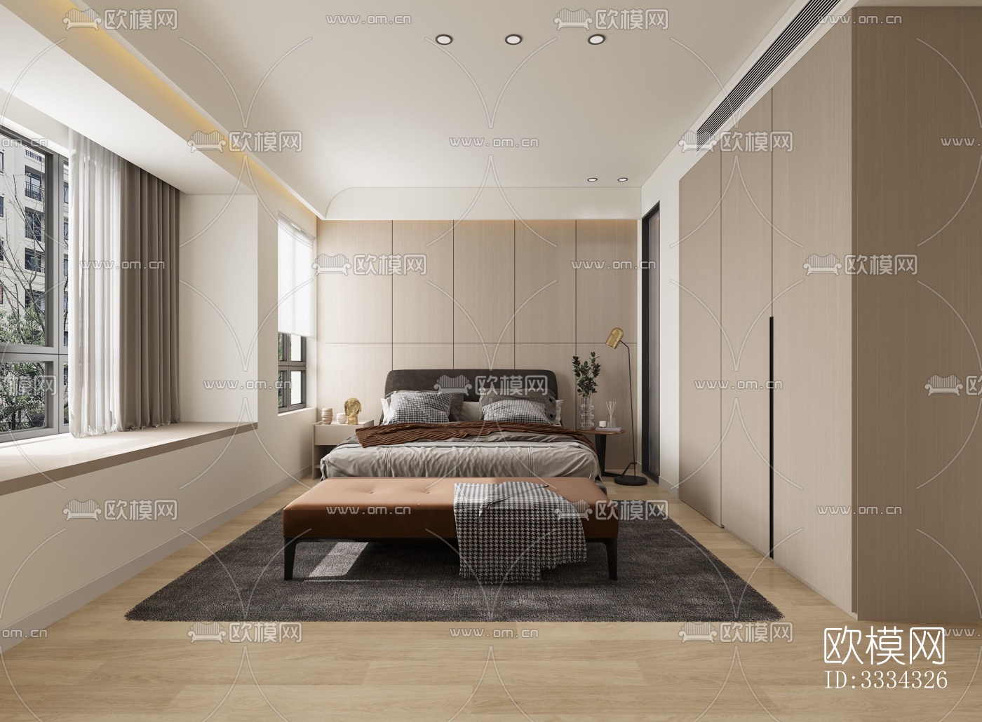 现代卧室效果图下载（渲染图2）