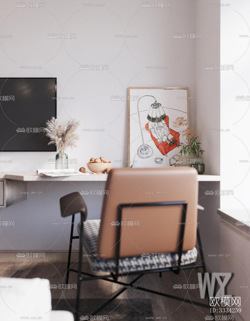 现代卧室效果图下载（渲染图2）