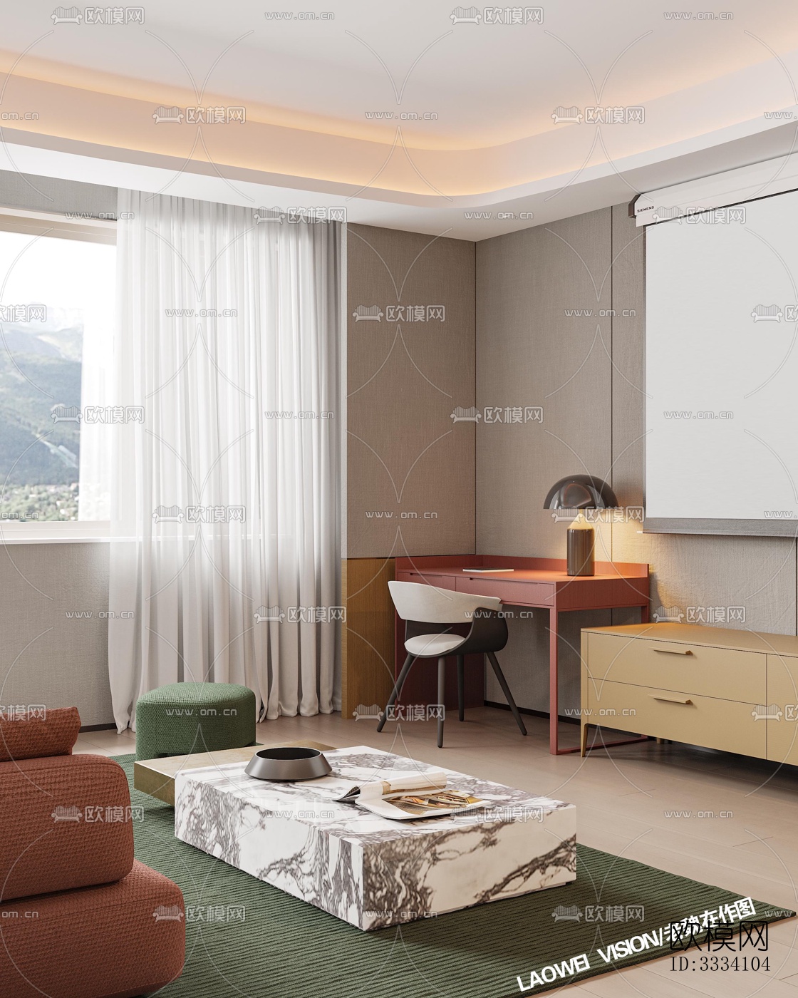 现代卧室效果图下载（渲染图6）