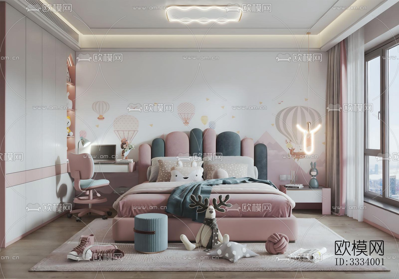 现代儿童房效果图下载（渲染图3）