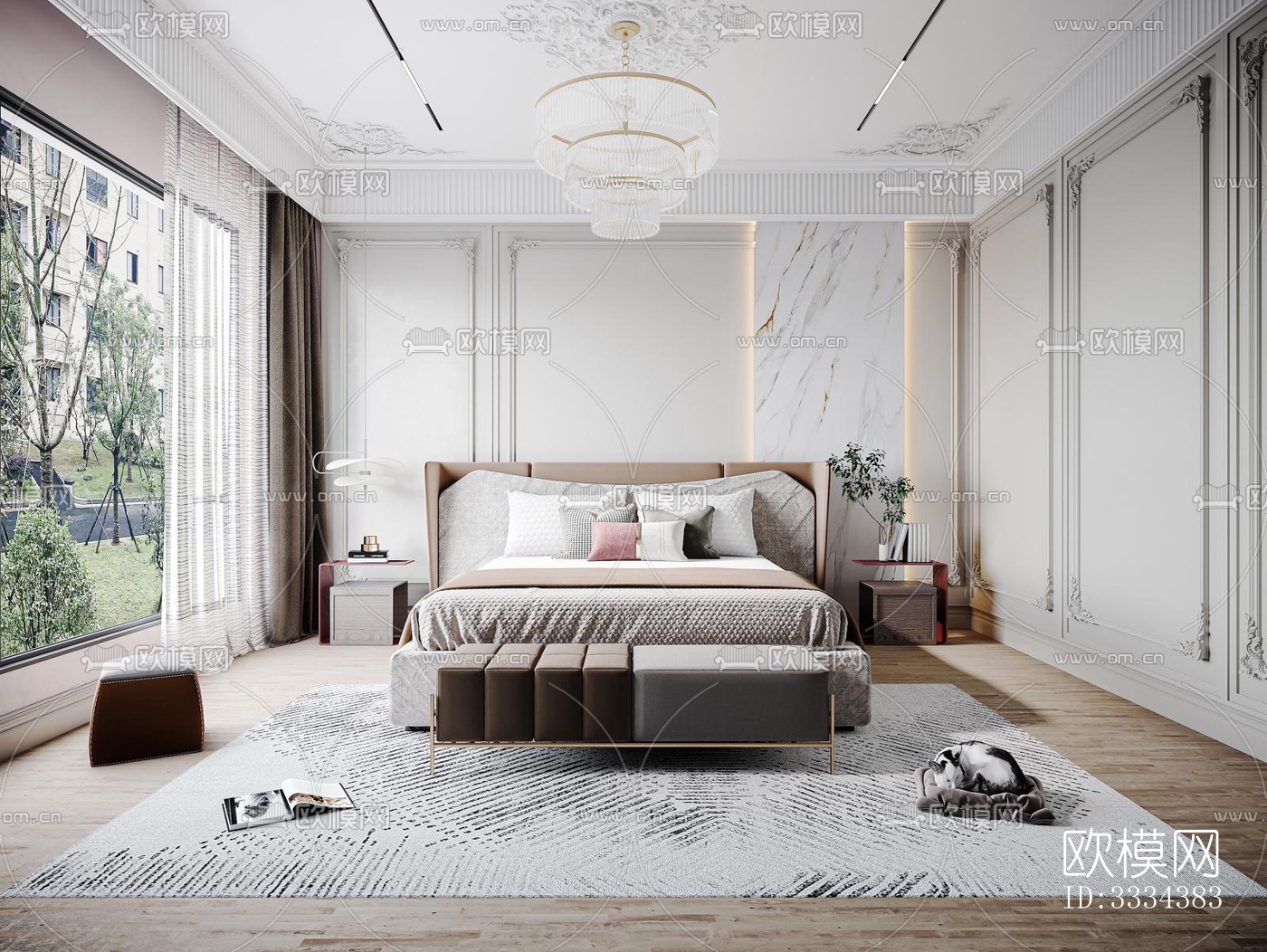 现代卧室效果图下载（渲染图7）