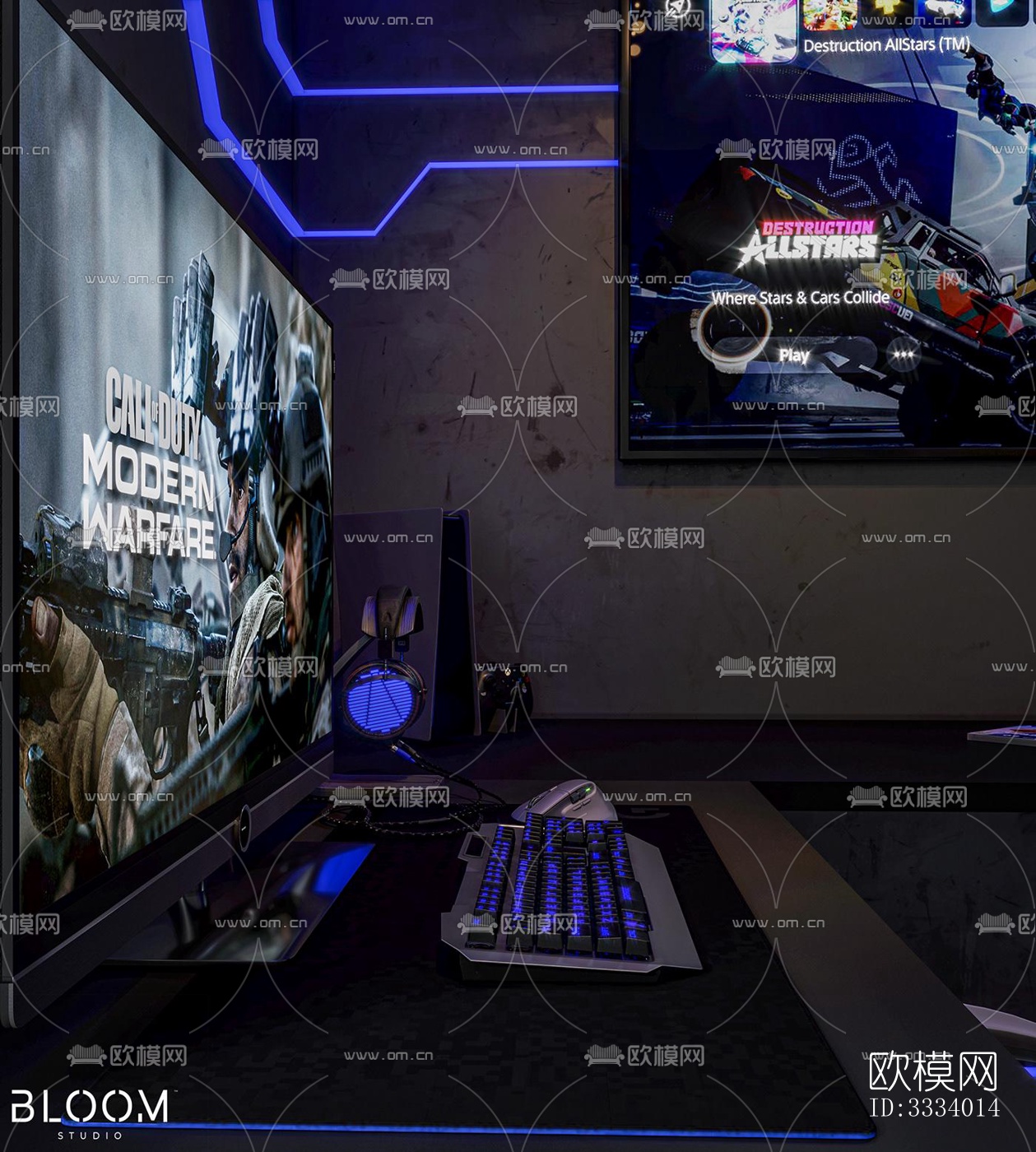 现代卧室效果图下载（渲染图11）