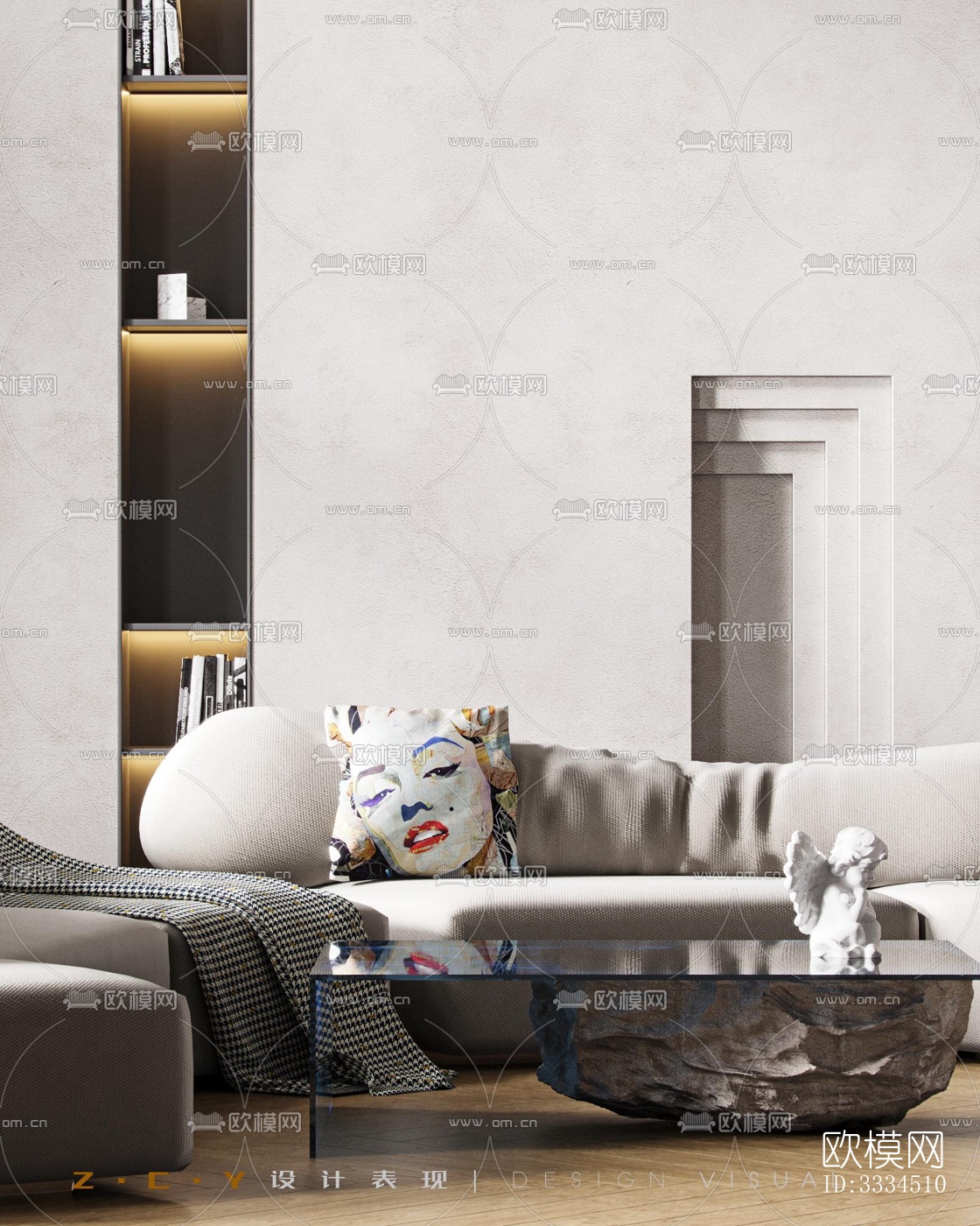 现代客厅效果图下载（渲染图7）