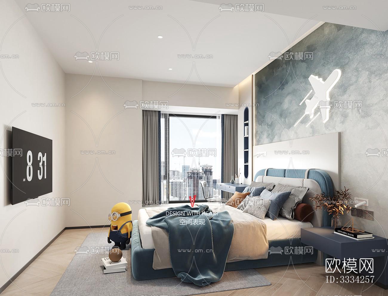 现代卧室效果图下载（渲染图5）