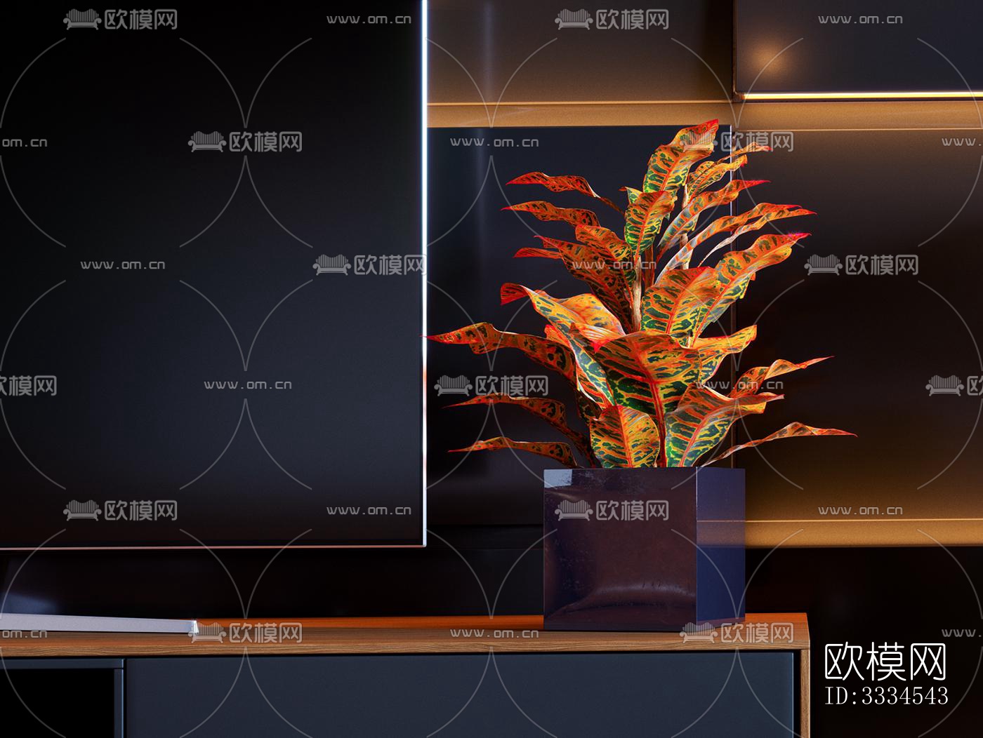 现代客厅效果图下载（渲染图4）