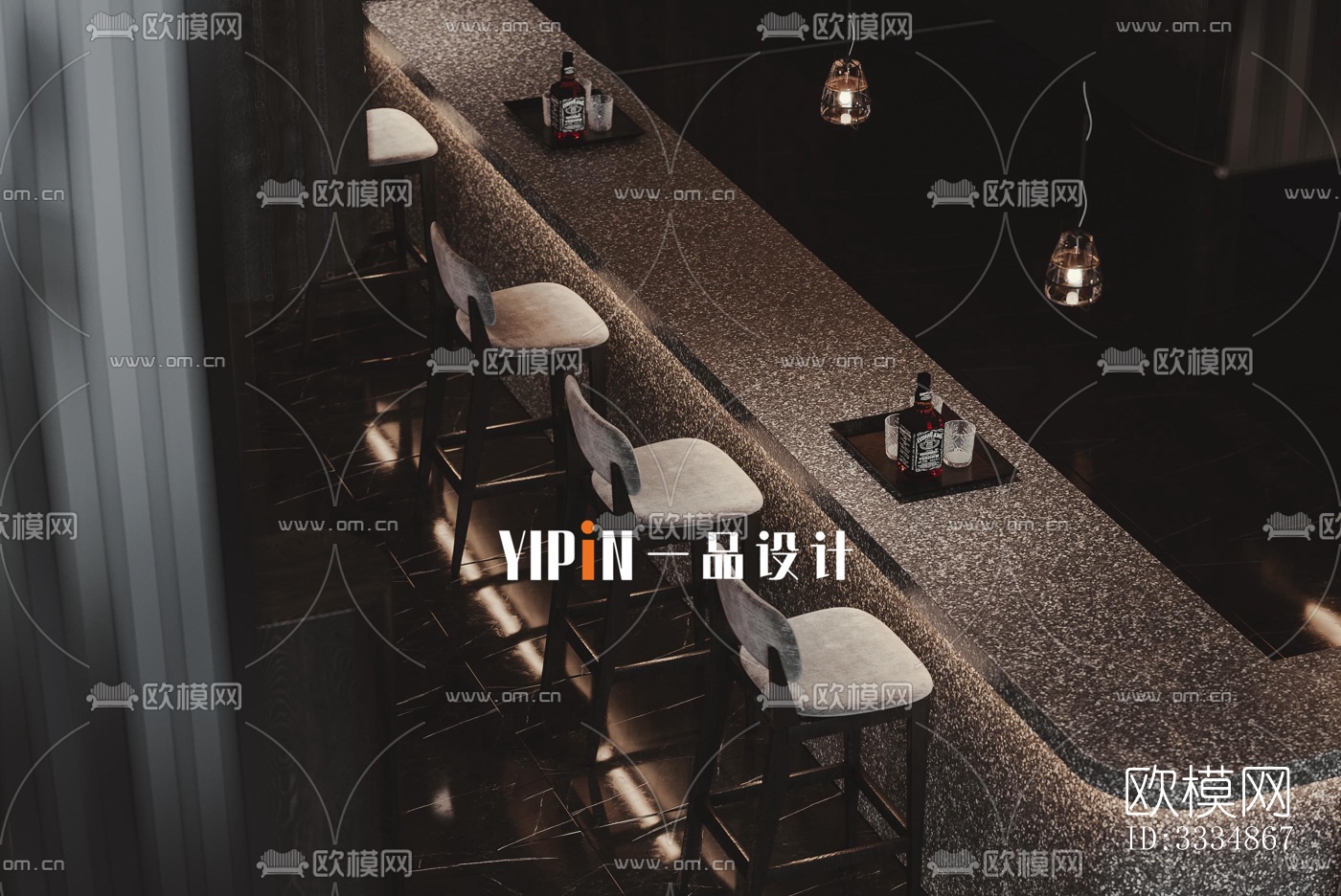 现代餐厅效果图下载（渲染图11）