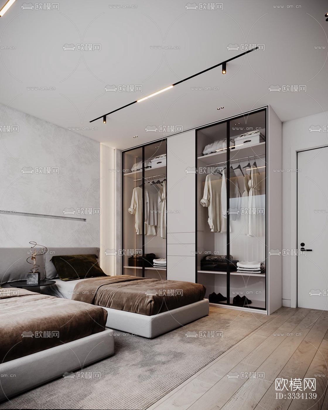 现代卧室效果图下载（渲染图3）