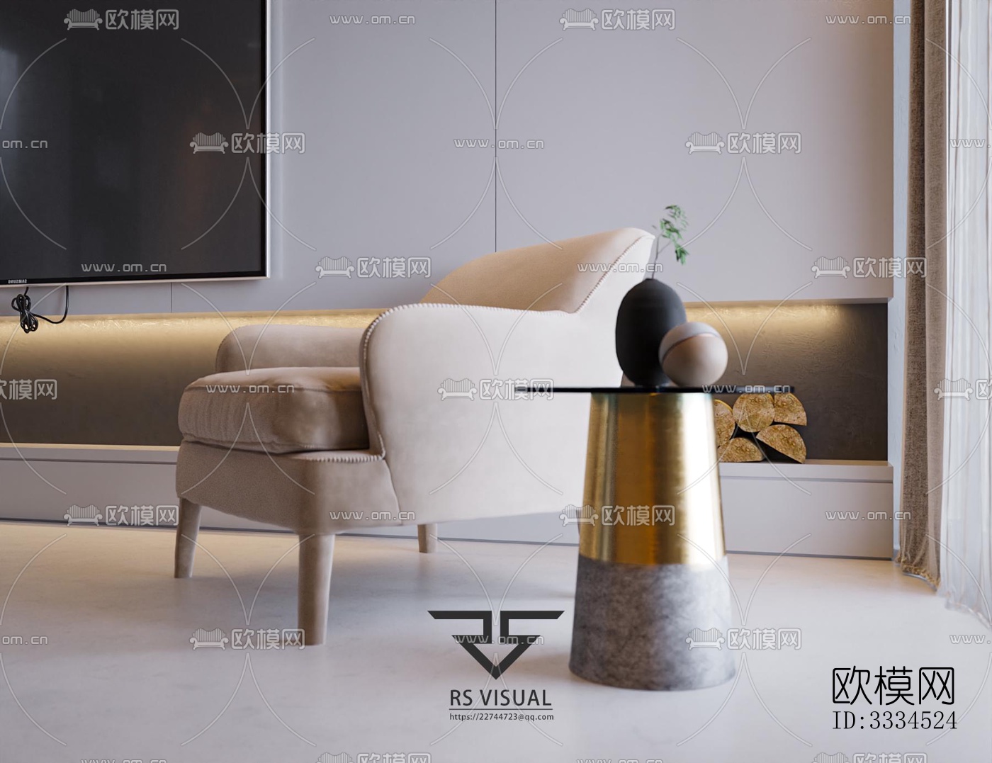 现代客厅效果图下载（渲染图7）