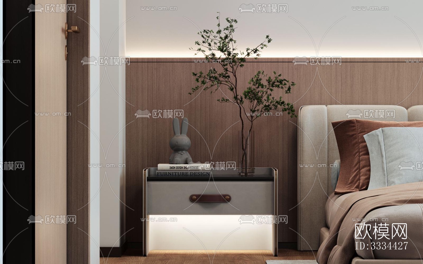 现代卧室效果图下载（渲染图11）