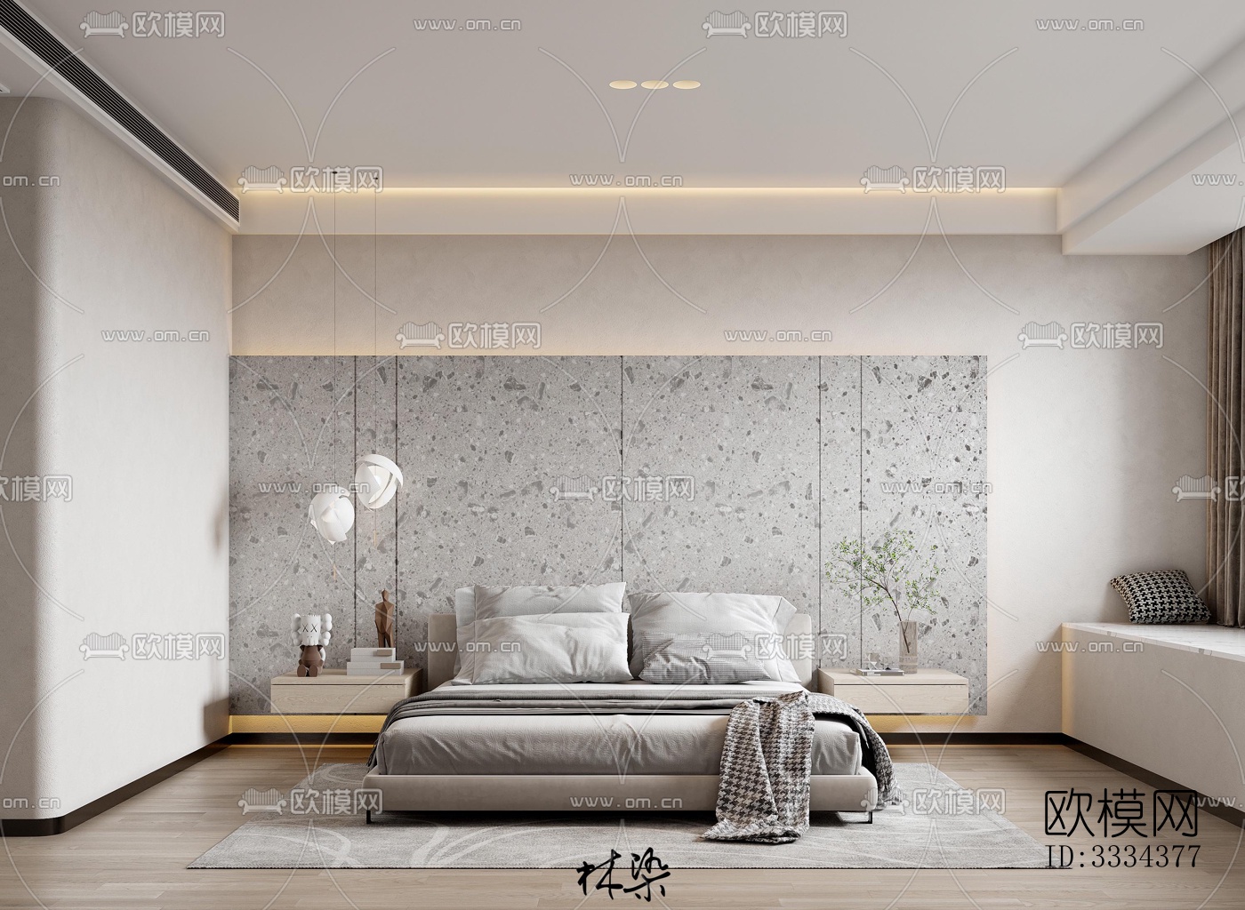 现代卧室效果图下载（渲染图4）
