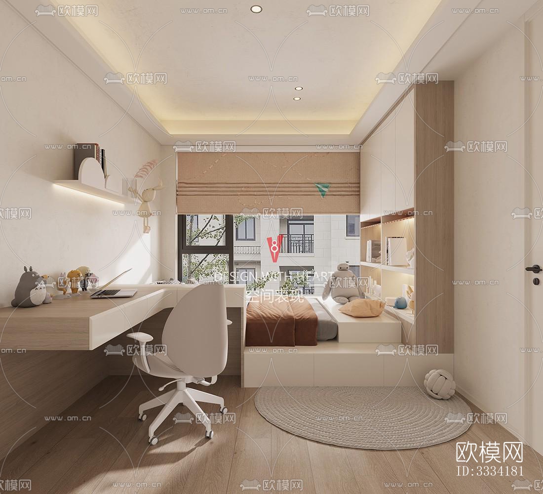 现代卧室效果图下载（渲染图7）