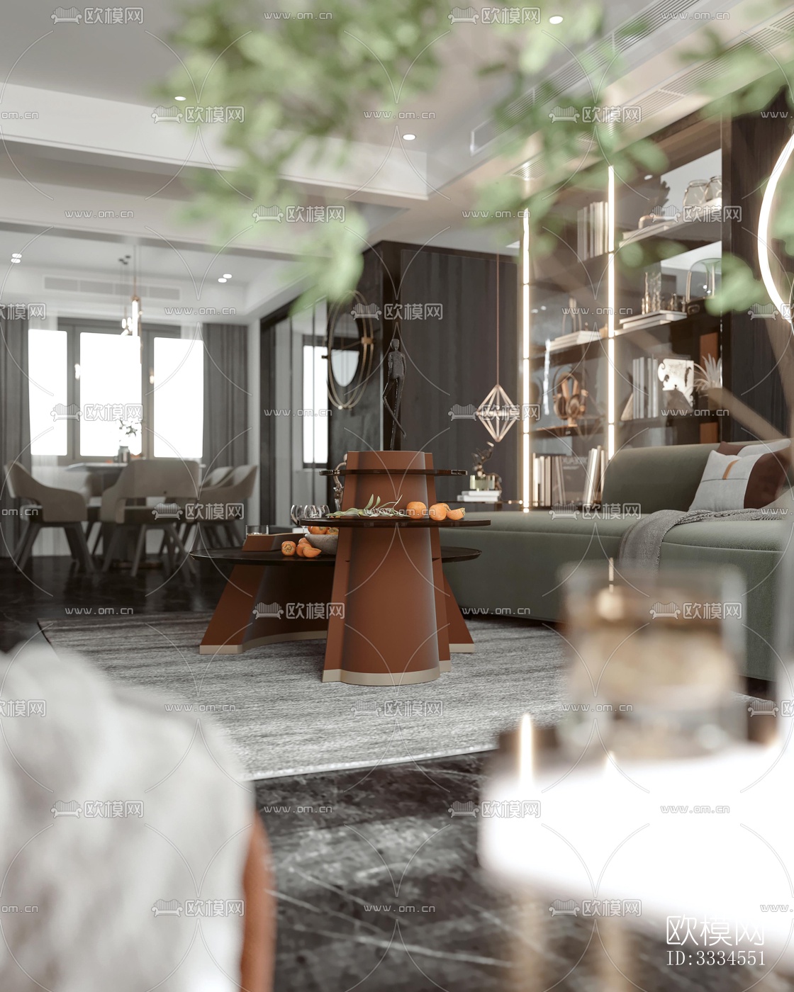 现代客厅效果图下载（渲染图10）