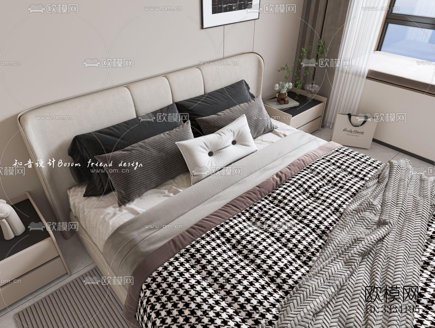 现代卧室效果图下载（渲染图5）