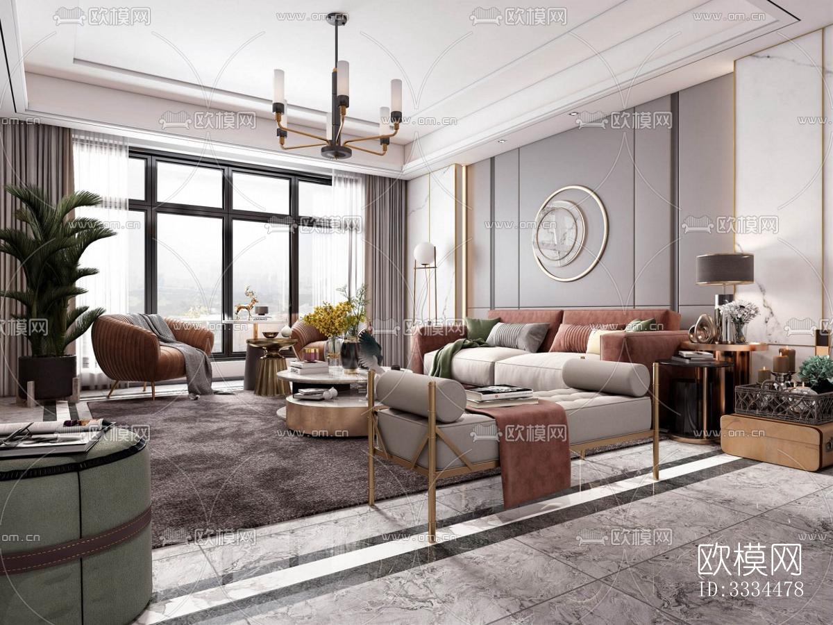 现代客厅效果图下载（渲染图6）