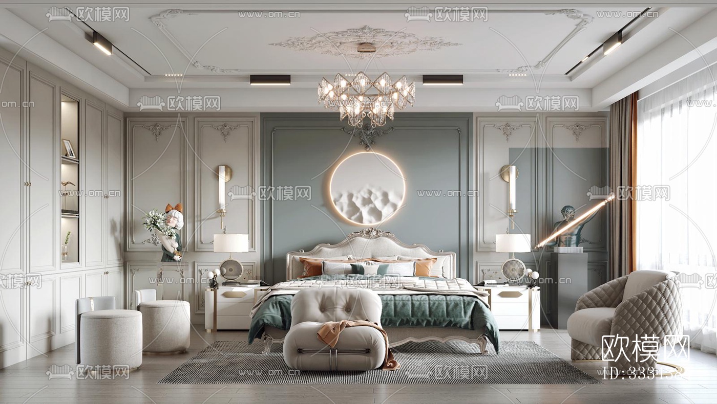 现代卧室效果图下载（渲染图7）